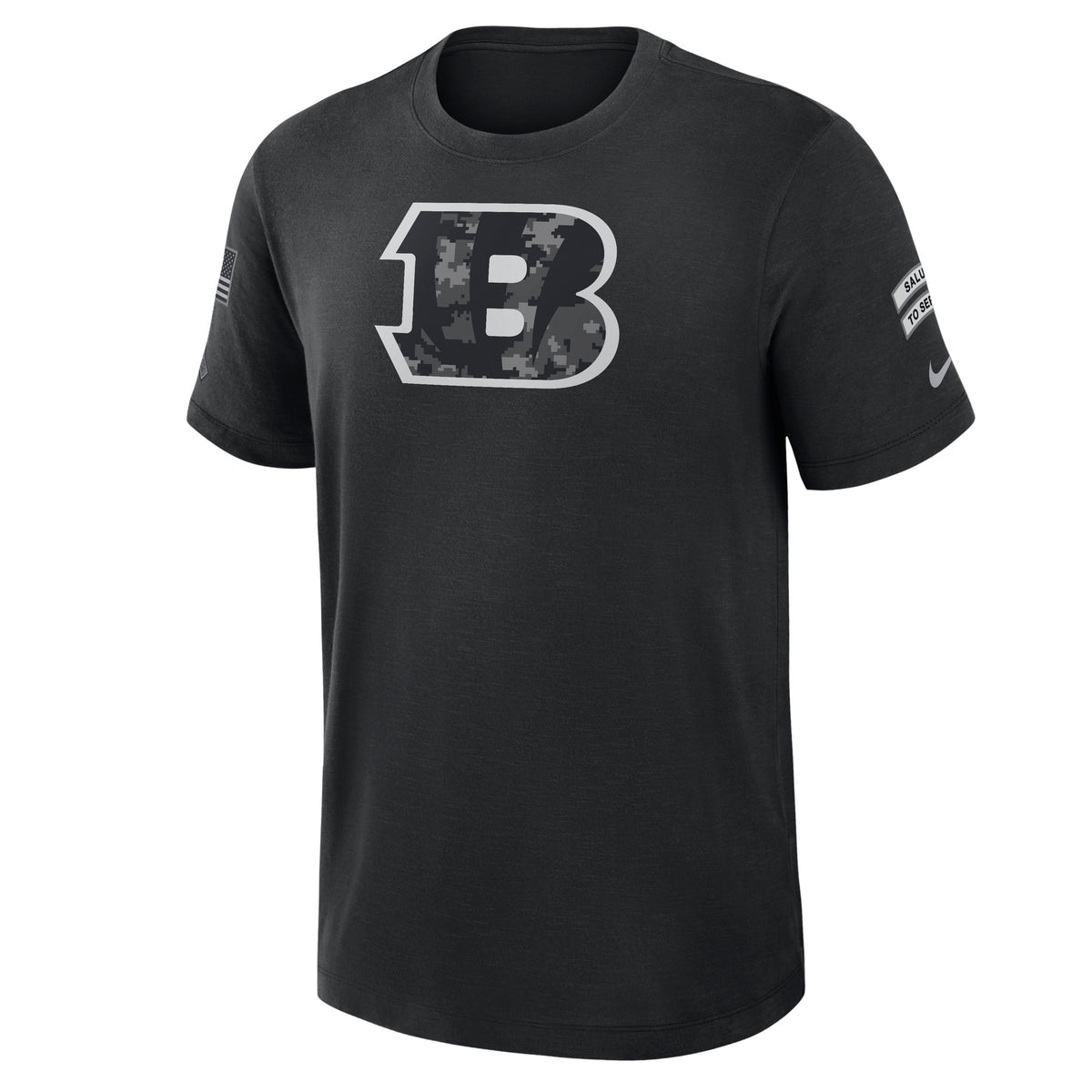 NFL Cincinnati Bengals Nike 2026 Salute to Service Slub Crew T-Shirt- Black