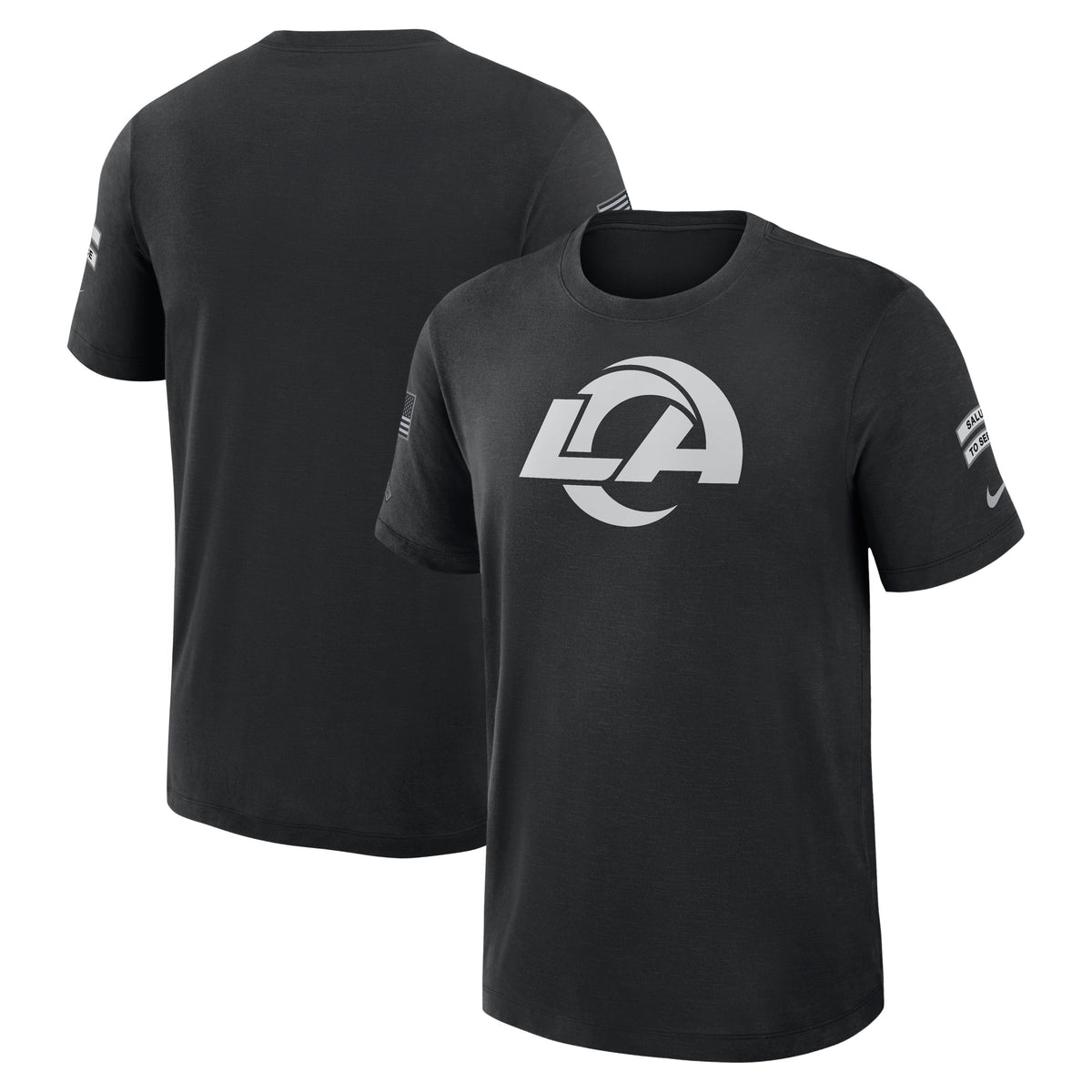NFL Los Angeles Rams Nike 2026 Salute to Service Slub Crew T-Shirt- Black
