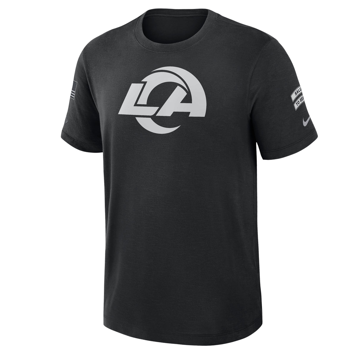 NFL Los Angeles Rams Nike 2026 Salute to Service Slub Crew T-Shirt- Black