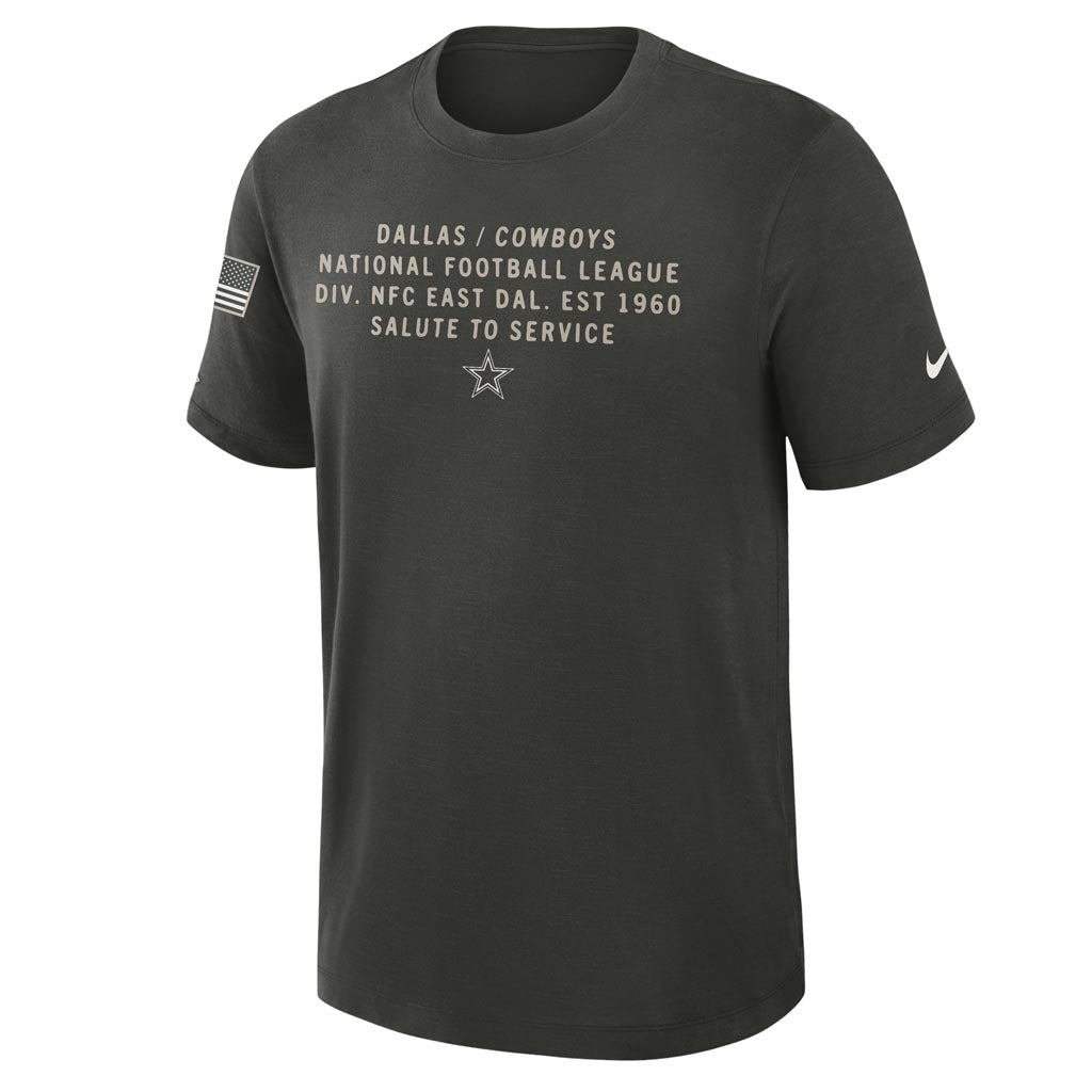 NFL Dallas Cowboys Nike 2025 Salute to Service Slub T-Shirt - Green