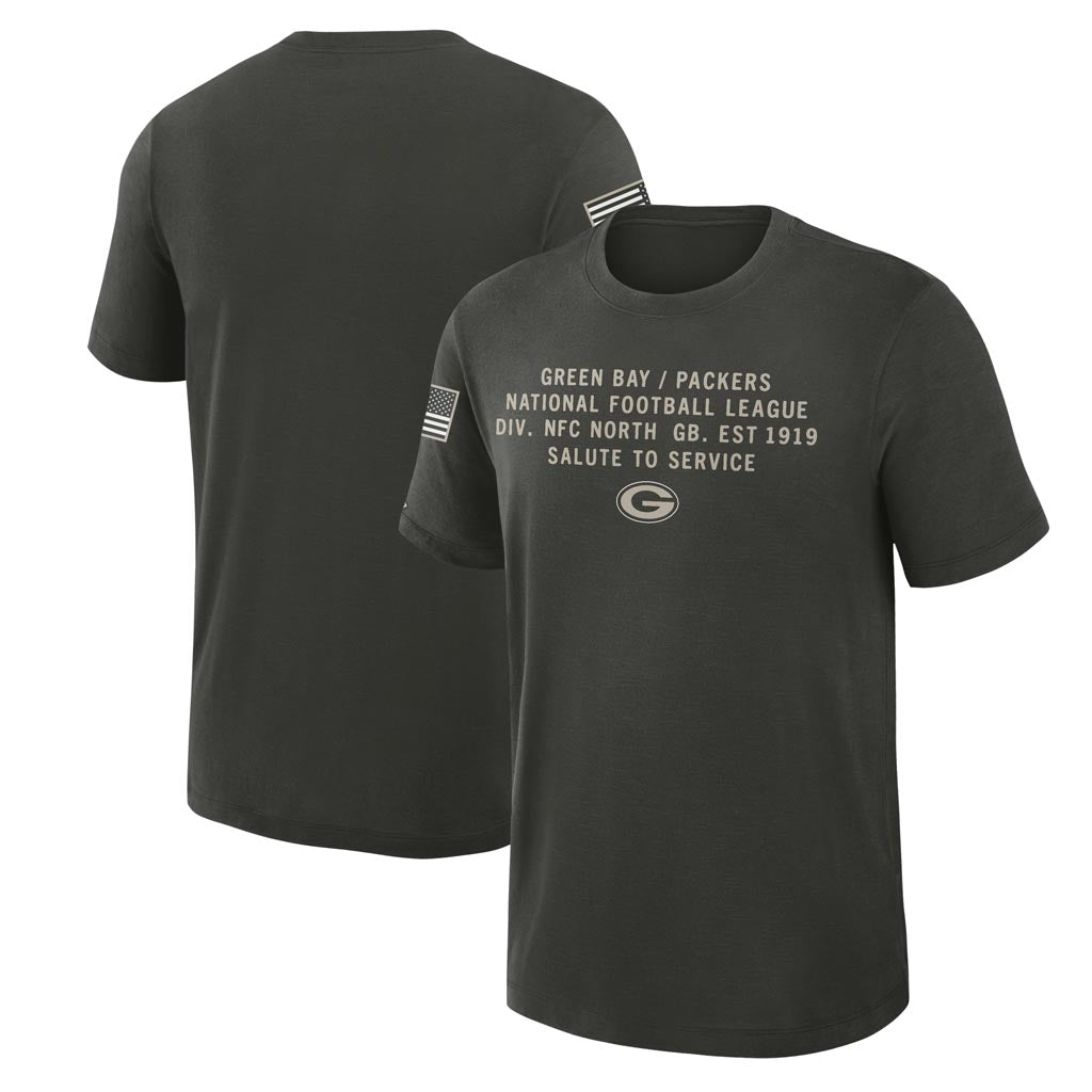 NFL Green Bay Packers Nike 2025 Salute to Service Slub T-Shirt - Green