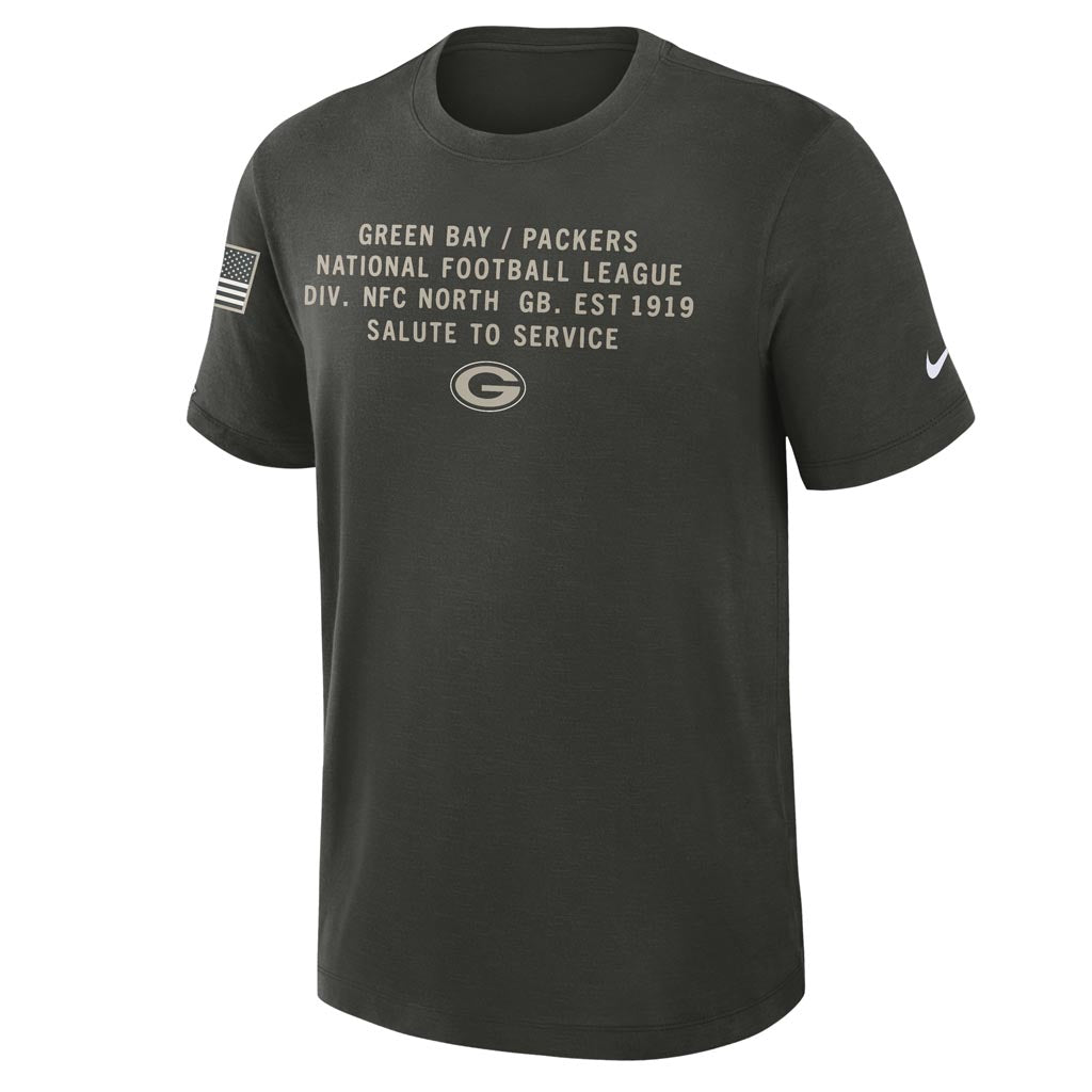 NFL Green Bay Packers Nike 2025 Salute to Service Slub T-Shirt - Green