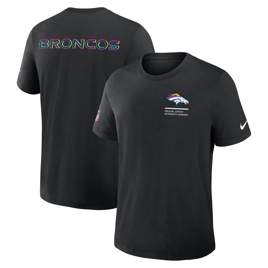 NFL Denver Broncos Nike 2025 Crucial Catch Tri-Blend T-Shirt - Black