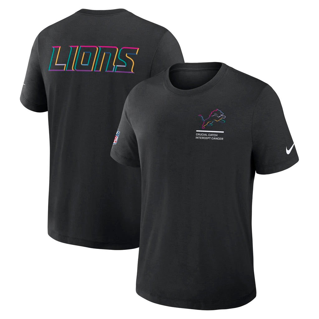 NFL Detroit Lions Nike 2025 Crucial Catch Tri-Blend T-Shirt - Black