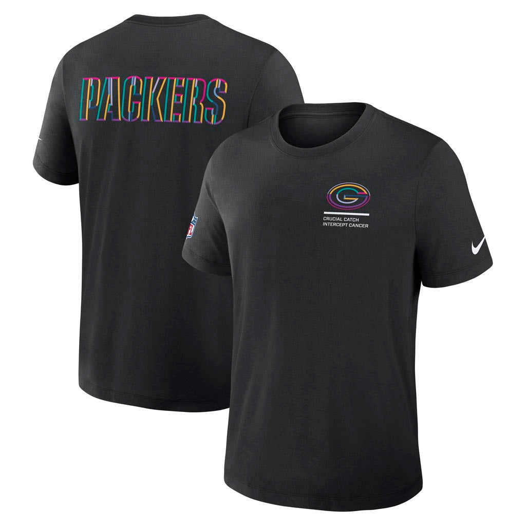 NFL Green Bay Packers Nike 2025 Crucial Catch Tri-Blend T-Shirt - Black