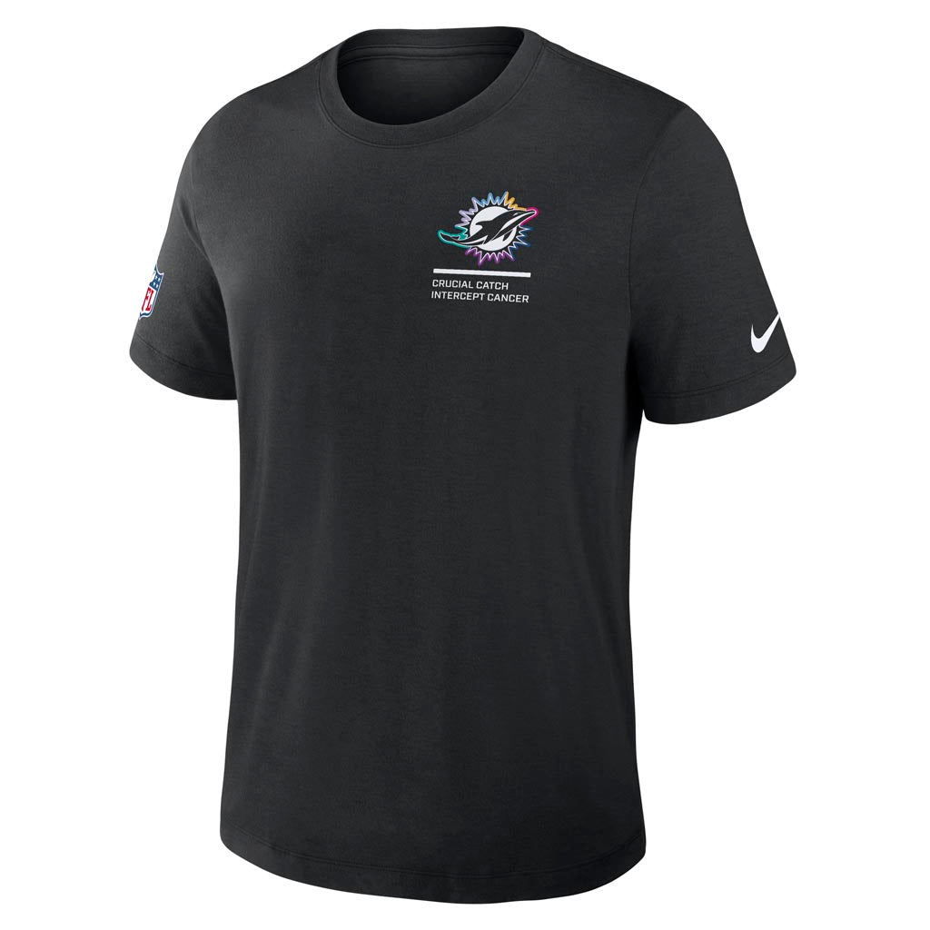 NFL Miami Dolphins Nike 2025 Crucial Catch Tri-Blend T-Shirt - Black