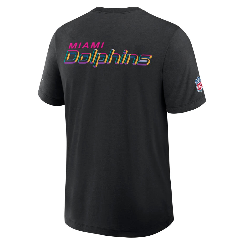 NFL Miami Dolphins Nike 2025 Crucial Catch Tri-Blend T-Shirt - Black