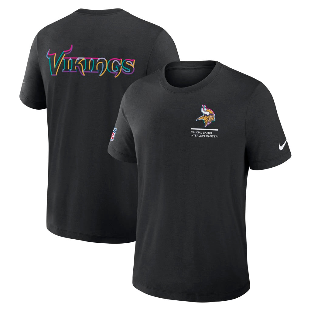 NFL Minnesota Vikings Nike 2025 Crucial Catch Tri-Blend T-Shirt - Black