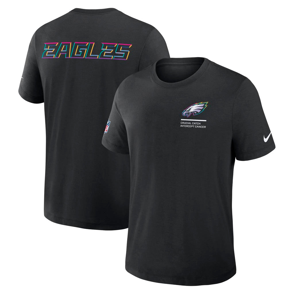 NFL Philadelphia Eagles Nike 2025 Crucial Catch Tri-Blend T-Shirt - Black