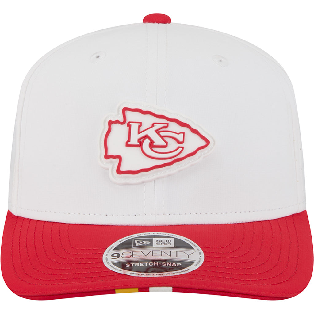NFL Kansas City Chiefs New Era 2025 Training 9SEVENTY Stretch-Snapback Hat - White