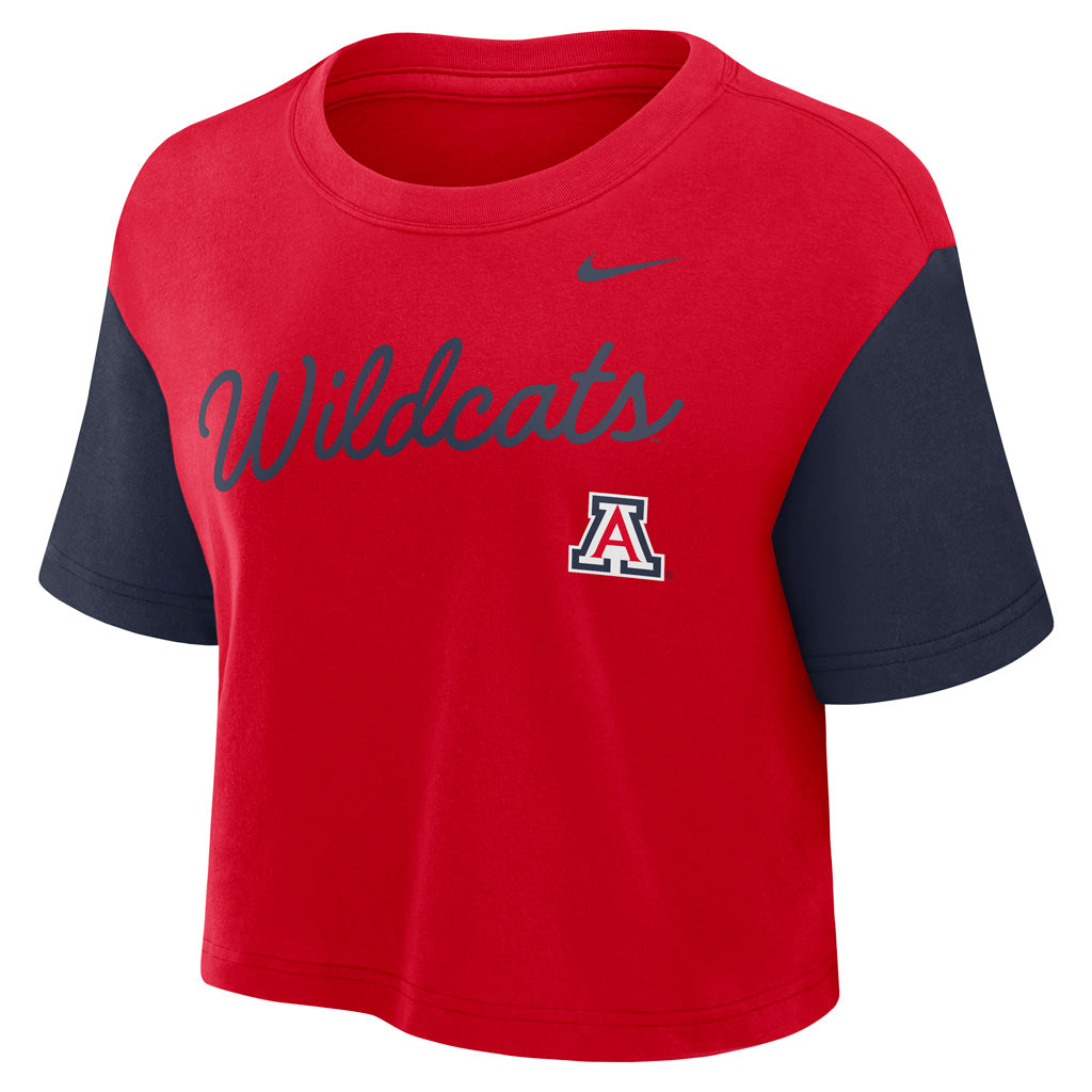 NCAA Arizona Wildcats Women's Nike Script Crop Top - Red