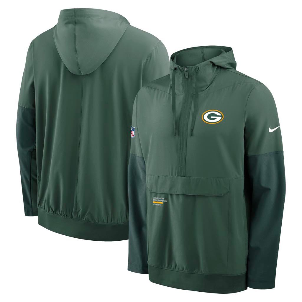 NFL Green Bay Packers Nike 2025 Sideline Anorak Half-Zip Jacket - Green