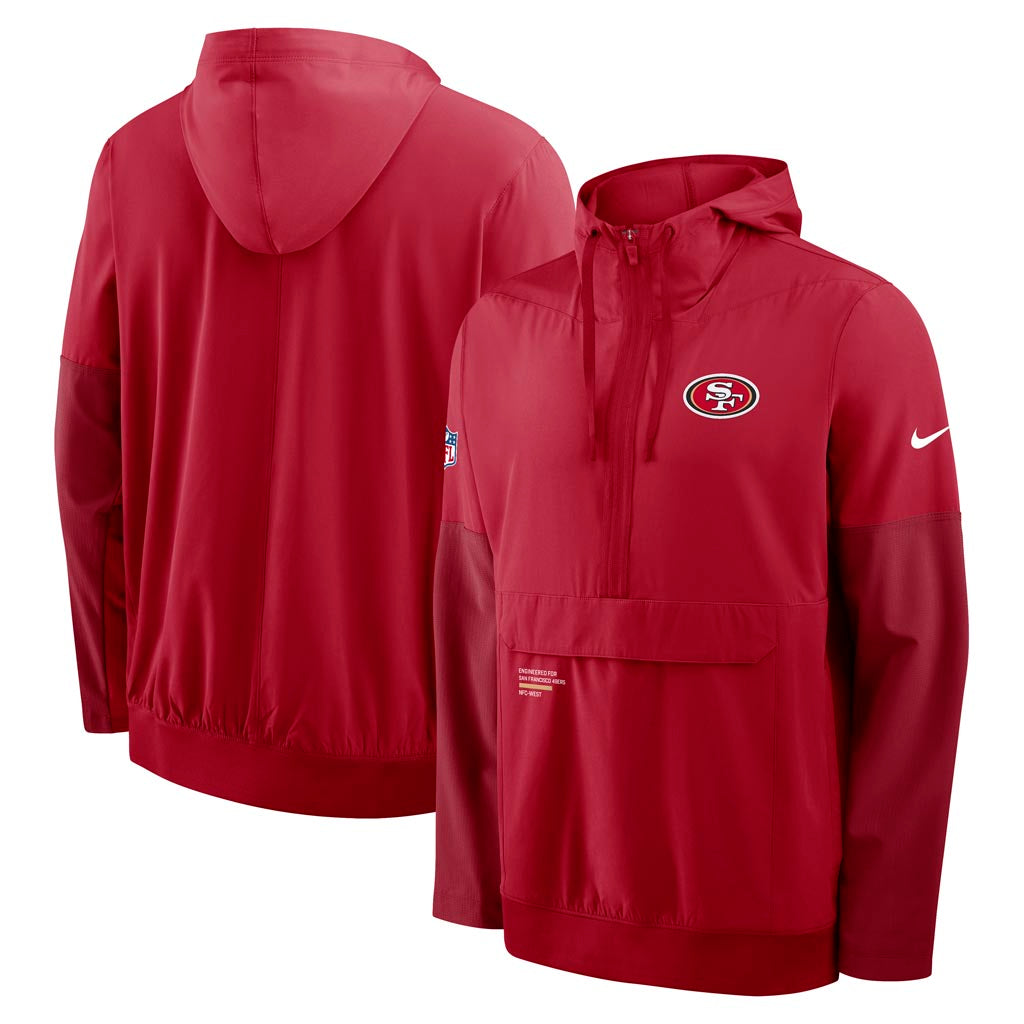NFL San Francisco 49ers Nike 2025 Sideline Anorak Half-Zip Jacket - Red
