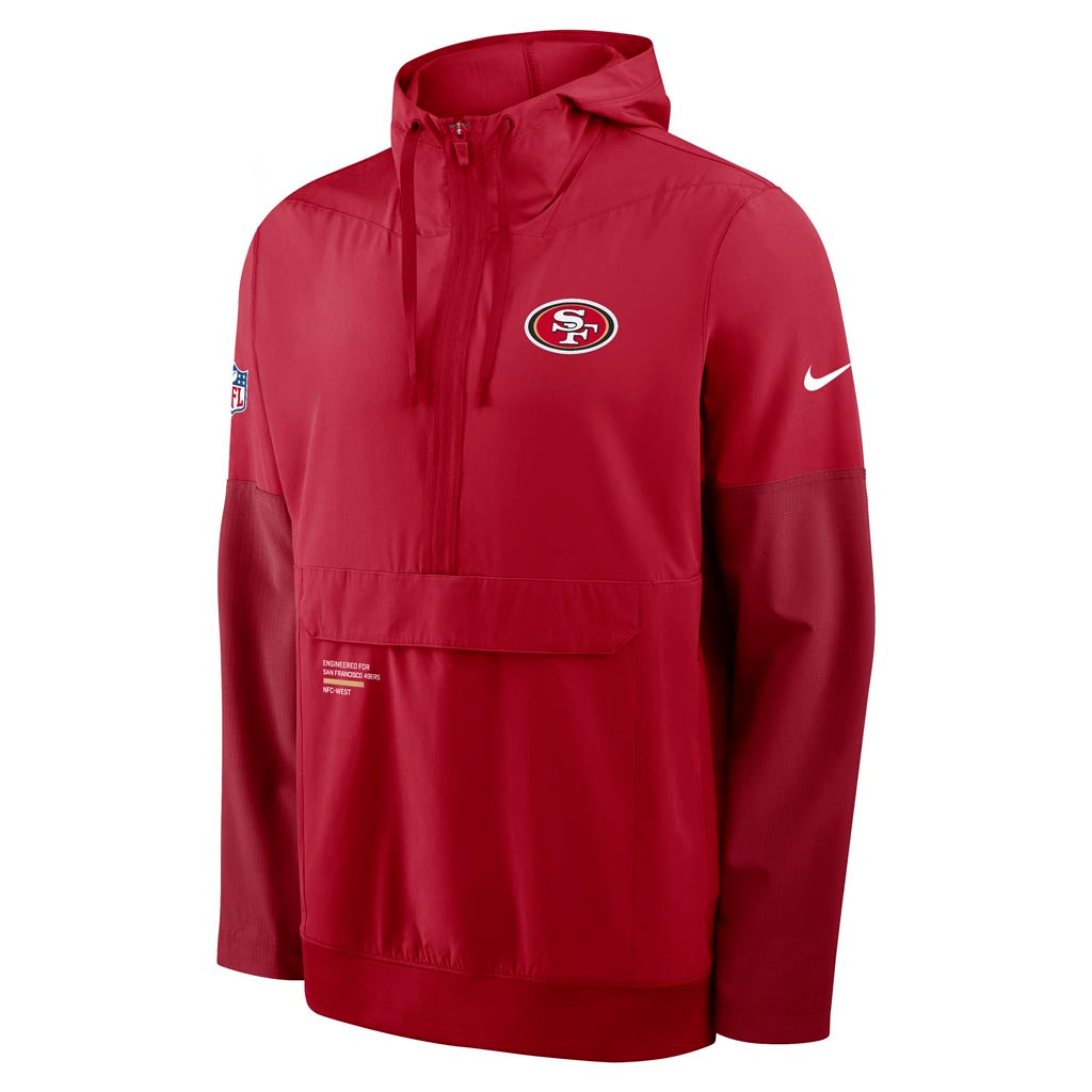 NFL San Francisco 49ers Nike 2025 Sideline Anorak Half-Zip Jacket - Red