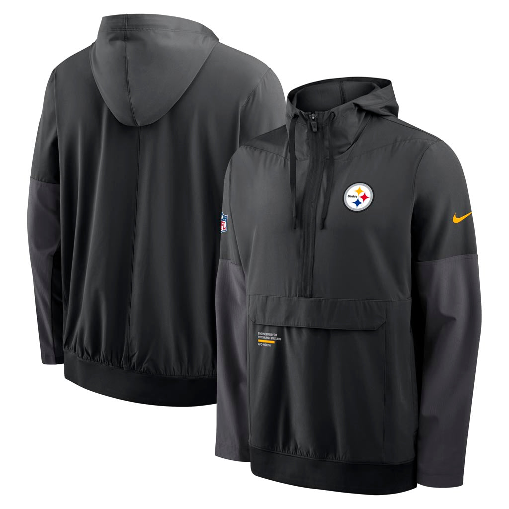 NFL Pittsburgh Steelers Nike 2025 Sideline Anorak Half-Zip Jacket - Black