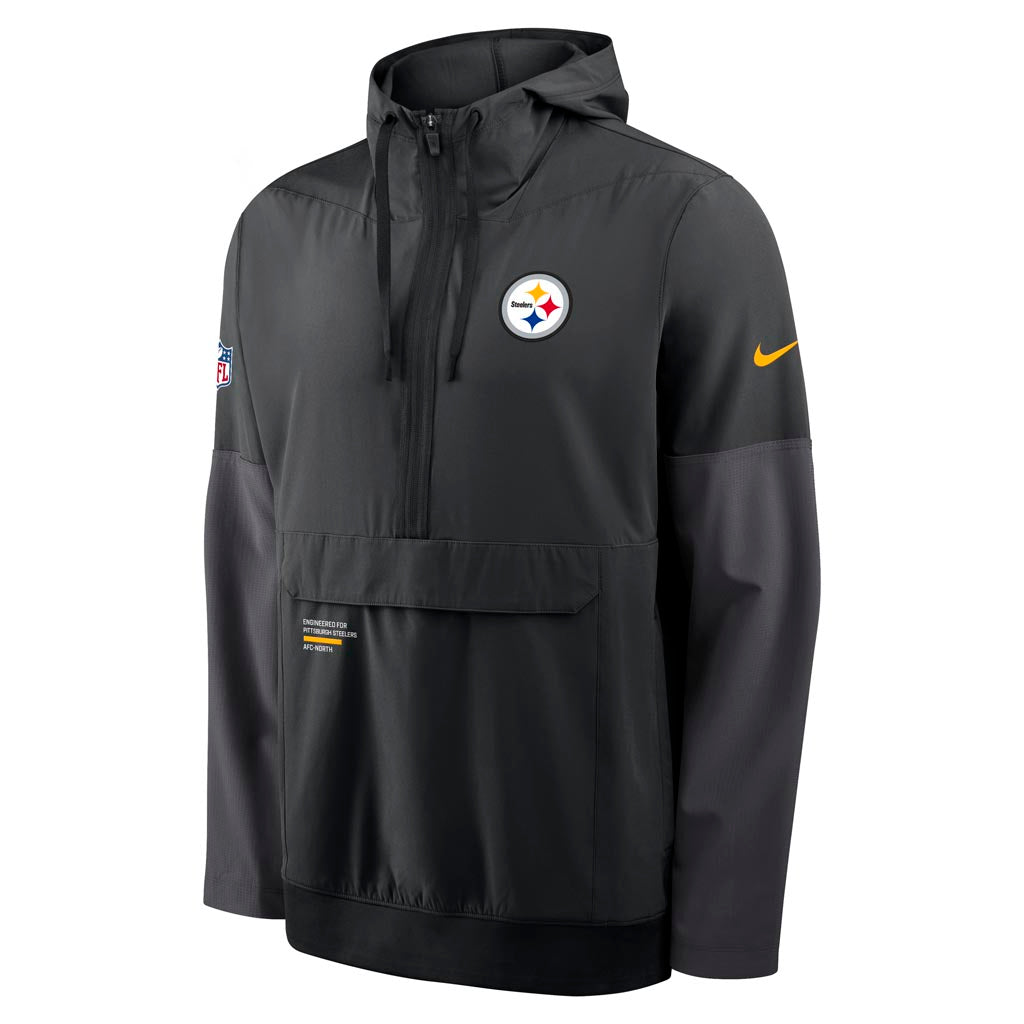 NFL Pittsburgh Steelers Nike 2025 Sideline Anorak Half-Zip Jacket - Black