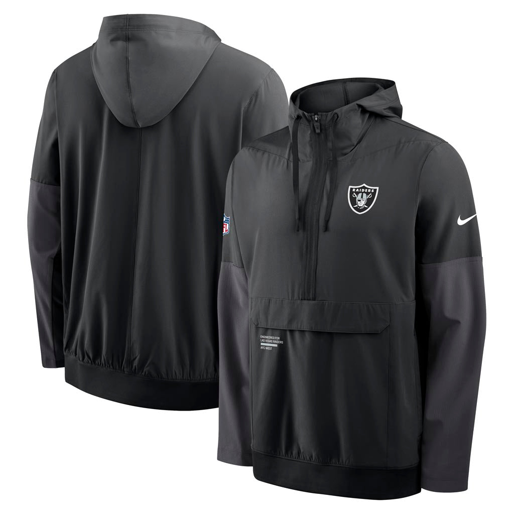 NFL Las Vegas Raiders Nike 2025 Sideline Anorak Half-Zip Jacket - Black