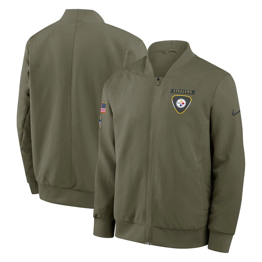 NFL Pittsburgh Steelers Nike 2025 Salute to Service Bomber Jacket - Green