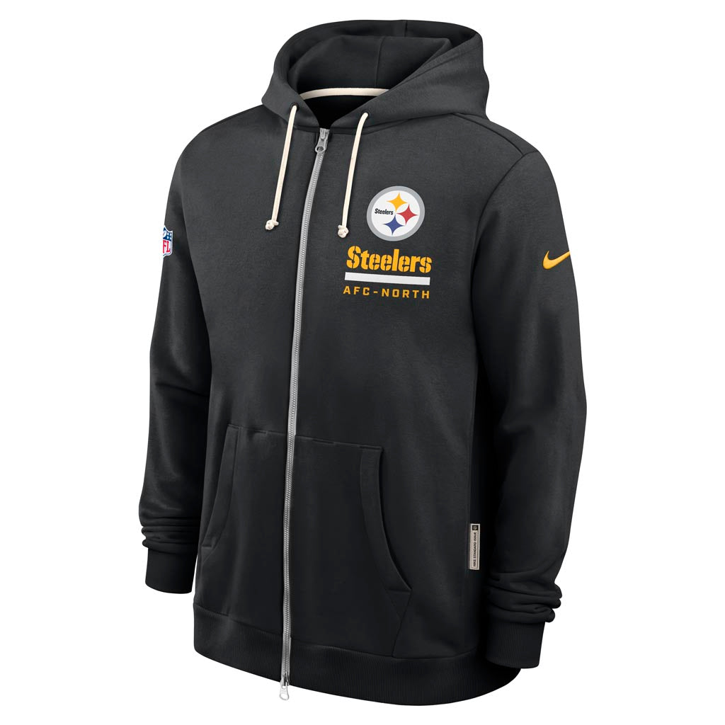 NFL Pittsburgh Steelers Nike 2025 Sideline Full Zip Hoodie - Black
