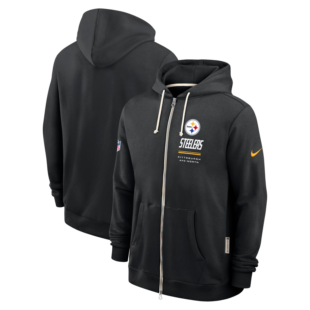 NFL Pittsburgh Steelers Nike 2026 Sideline Full Zip Hoodie- Black
