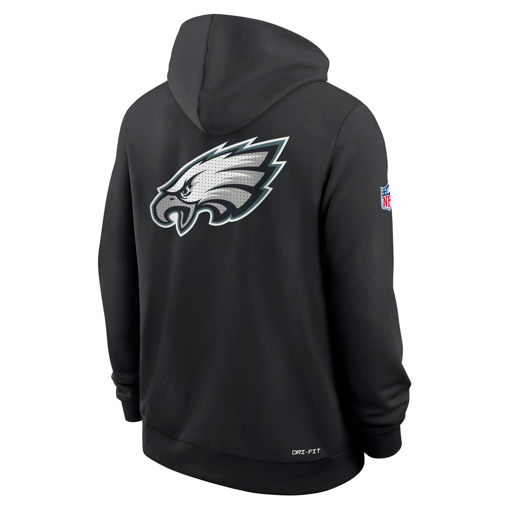 NFL Philadelphia Eagles Nike 2025 Sideline Full Zip Hoodie - Black