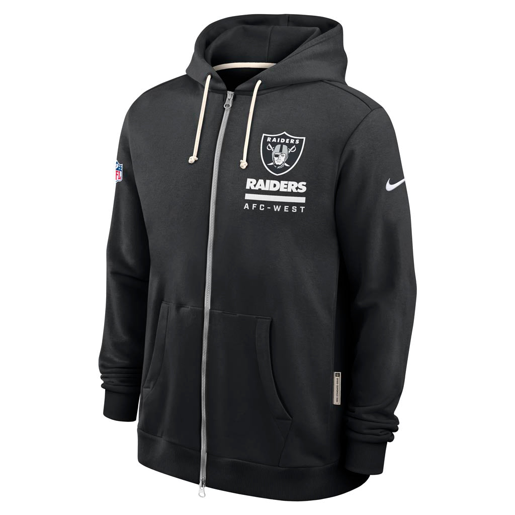 NFL Las Vegas Raiders Nike 2025 Sideline Full Zip Hoodie - Black
