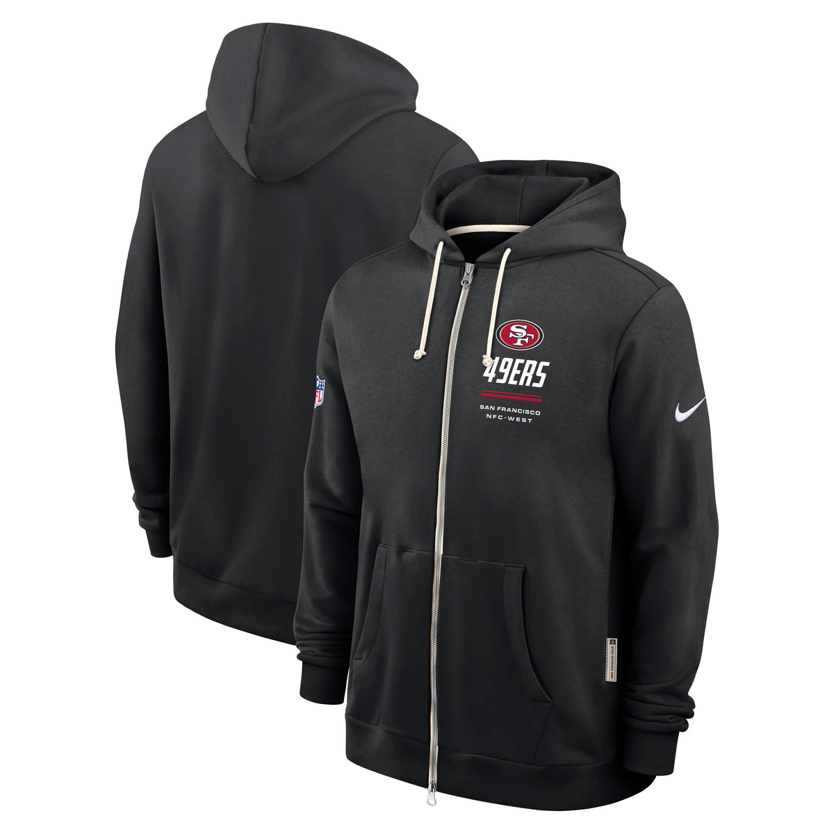 NFL San Francisco 49ers Nike 2026 Sideline Full Zip Hoodie- Black