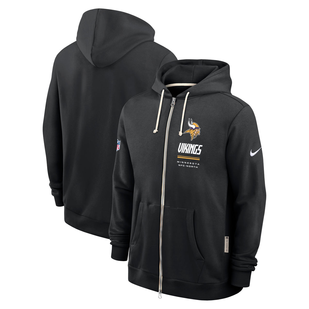 NFL Minnesota Vikings Nike 2026 Sideline Full Zip Hoodie- Black