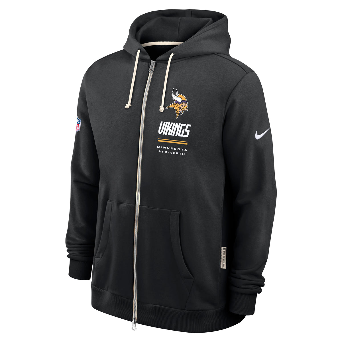 NFL Minnesota Vikings Nike 2026 Sideline Full Zip Hoodie- Black