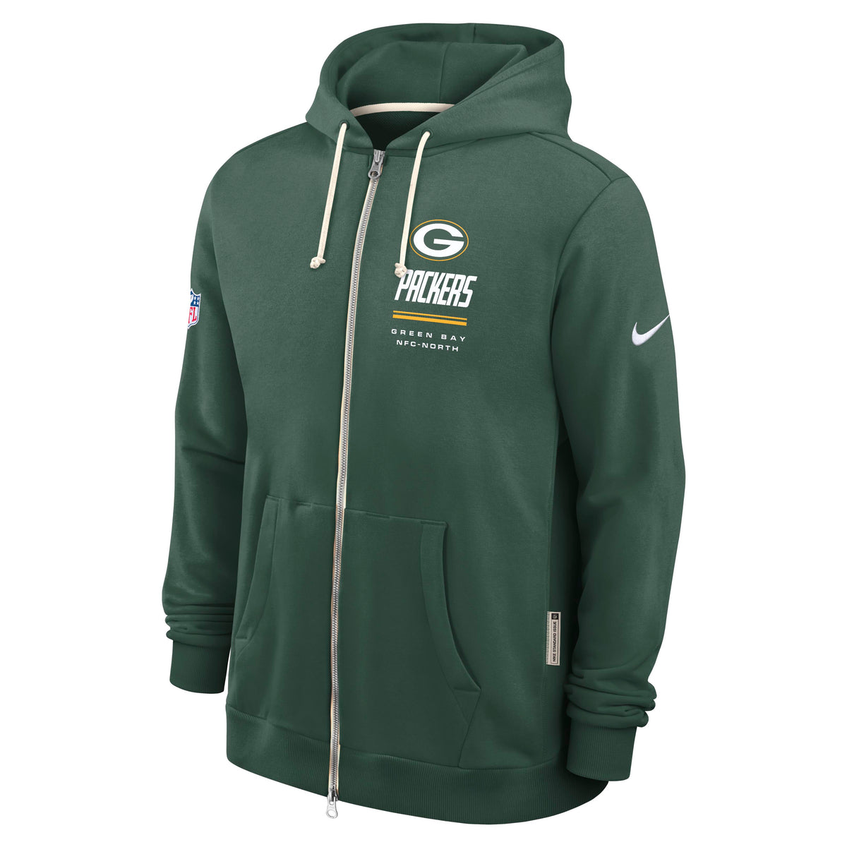 NFL Green Bay Packers Nike 2026 Sideline Full Zip Hoodie- Green