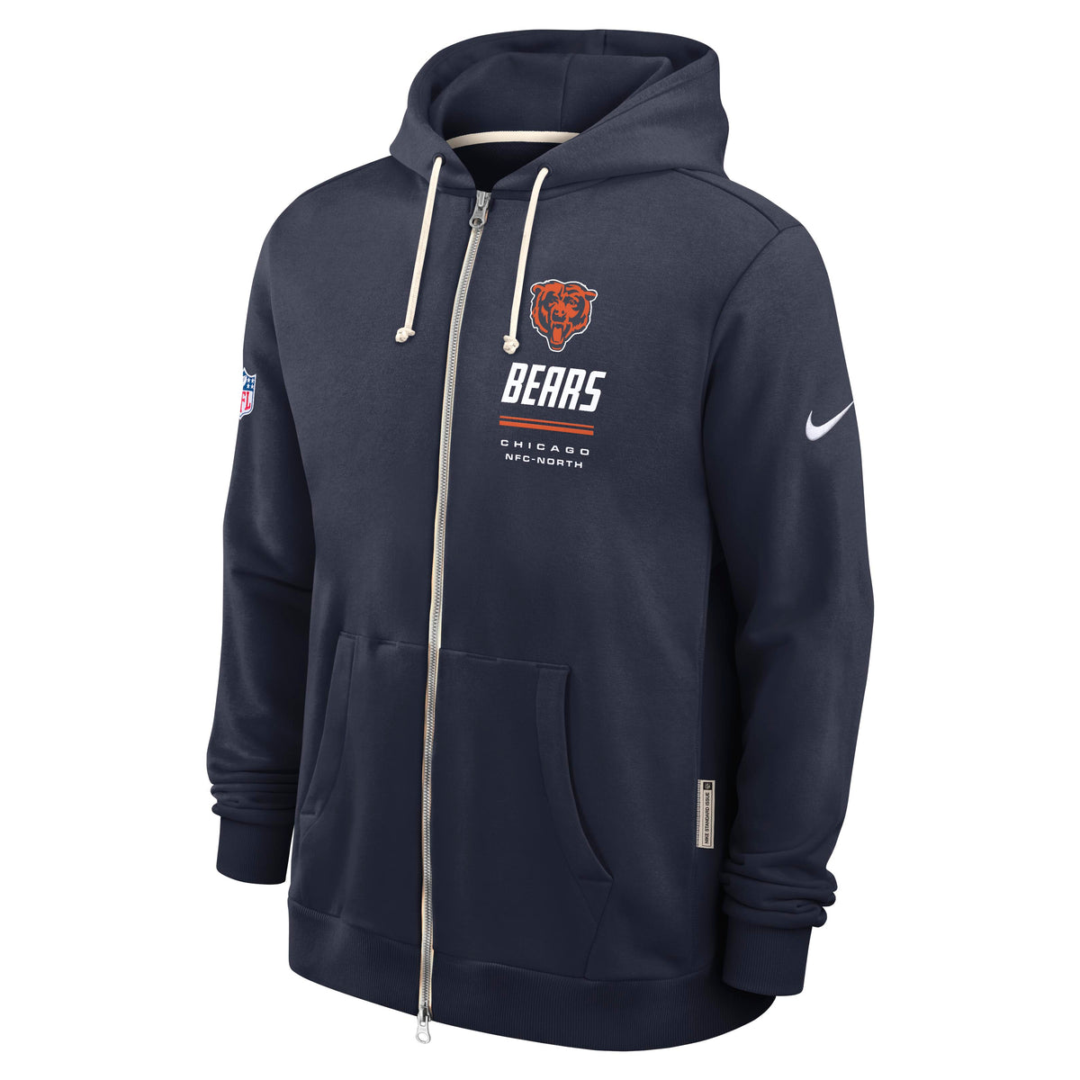 NFL Chicago Bears Nike 2026 Sideline Full Zip Hoodie- Navy