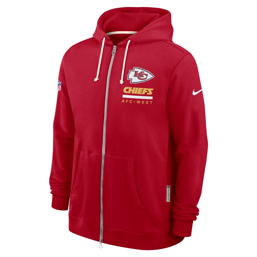 NFL Kansas City Chiefs Nike 2025 Sideline Full Zip Hoodie - Red