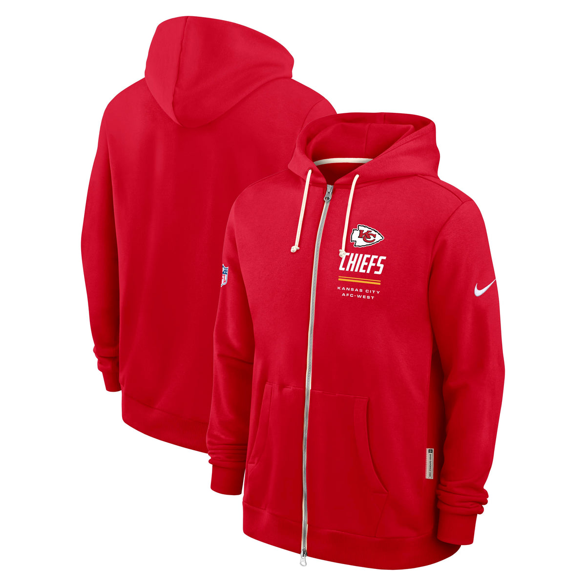 NFL Kansas City Chiefs Nike 2026 Sideline Full Zip Hoodie- Red