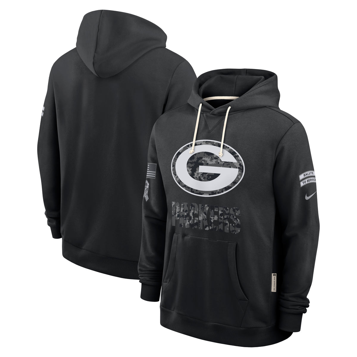 NFL Green Bay Packers Nike 2026 Salute to Service Hoodie- Black
