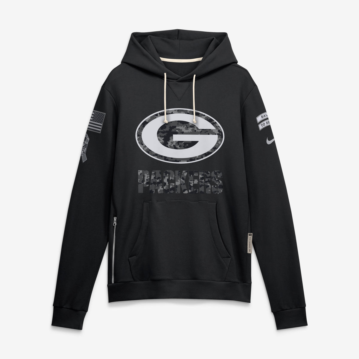 NFL Green Bay Packers Nike 2026 Salute to Service Hoodie- Black
