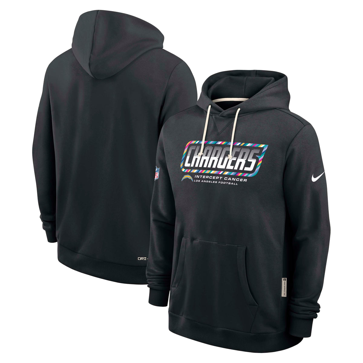 NFL Los Angeles Chargers Nike 2026 Crucial Catch Sideline Pullover Hoodie- Black