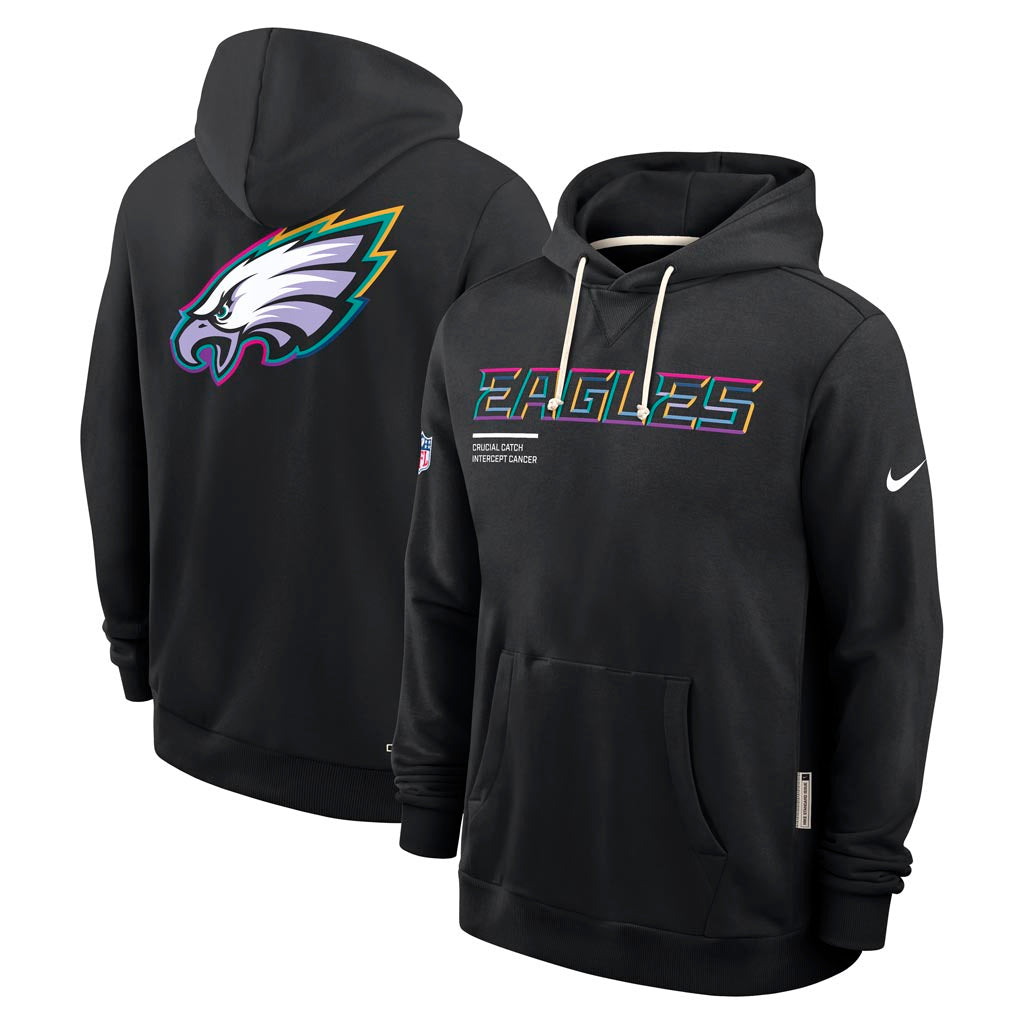 NFL Philadelphia Eagles Nike 2025 Crucial Catch Pullover Hoodie - Black