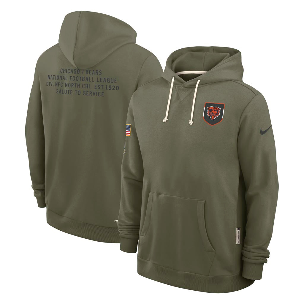 NFL Chicago Bears Nike 2025 Salute to Service Pullover Hoodie - Green