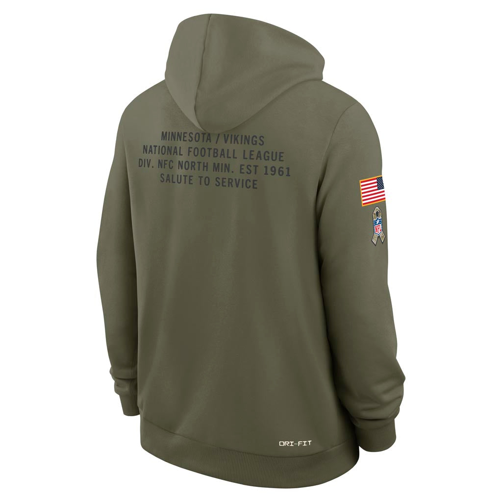 NFL Minnesota Vikings Nike 2025 Salute to Service Pullover Hoodie - Green