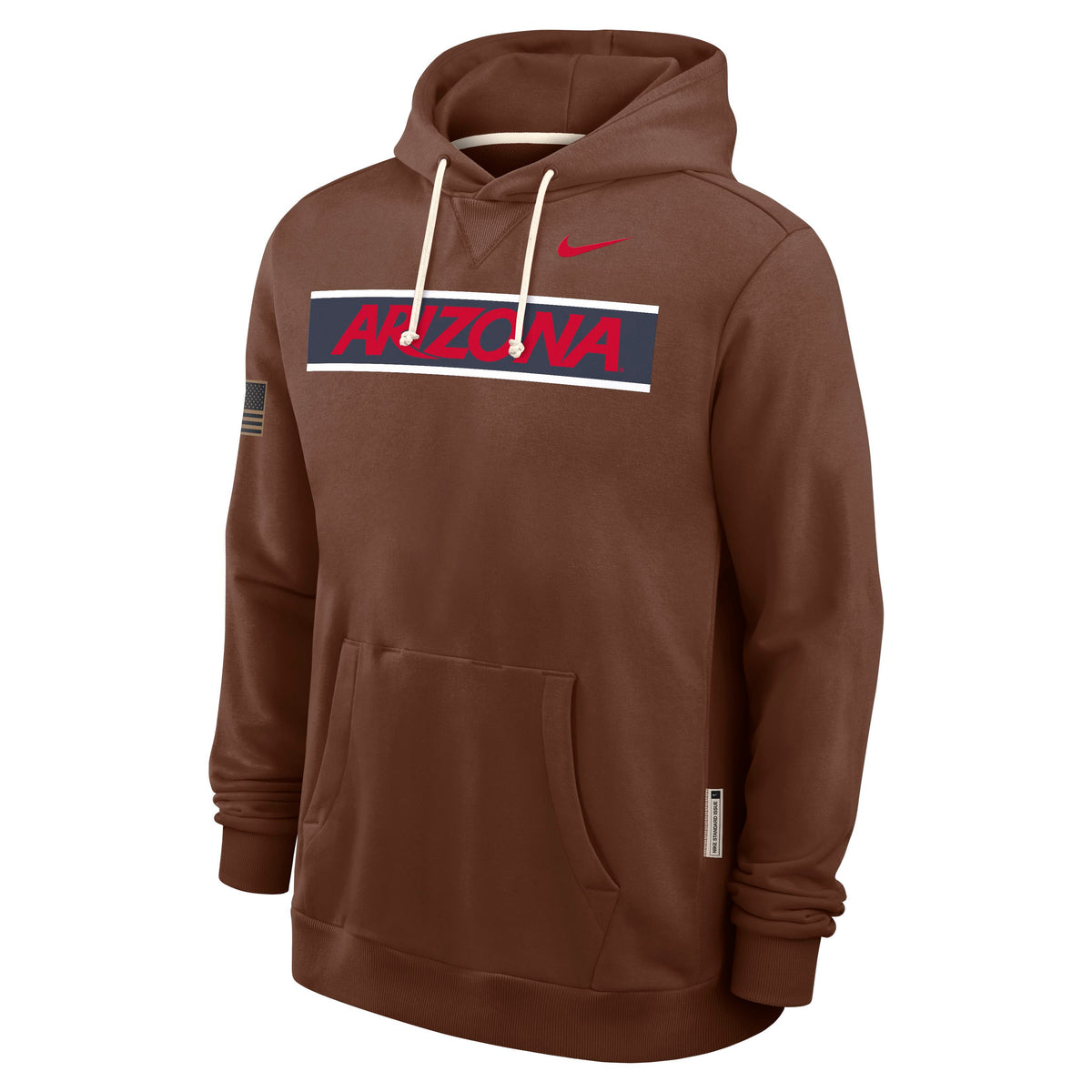 NCAA Arizona Wildcats Nike Dri-Fit Military Pullover Hoodie- Brown