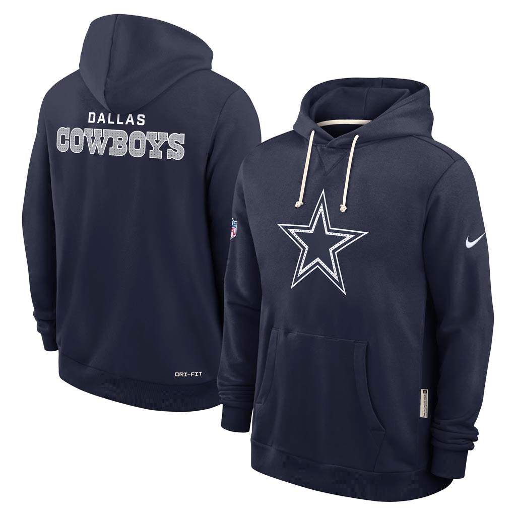 NFL Dallas Cowboys Nike 2025 Sideline Standard Issue Pullover Hoodie - Navy