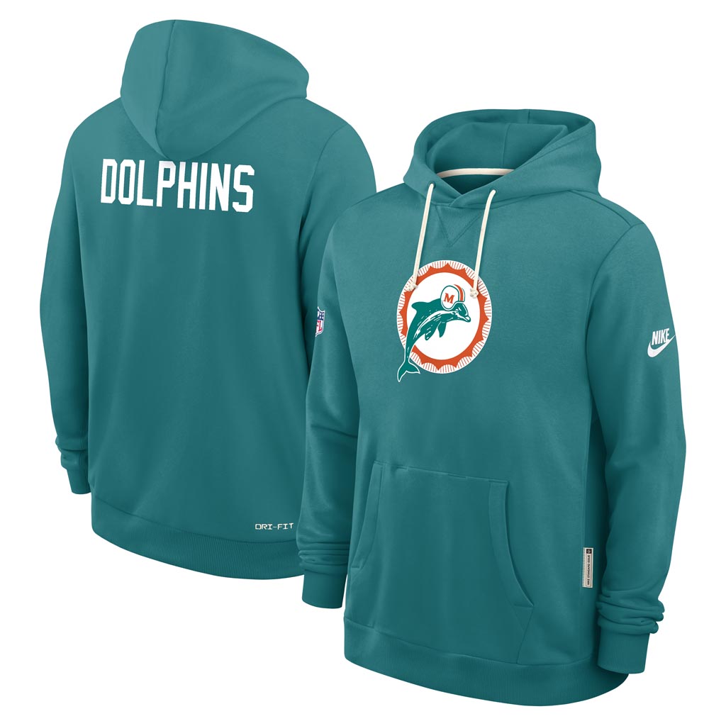 NFL Miami Dolphins Nike 2025 Sideline Standard Issue Alt Pullover Hoodie - Teal