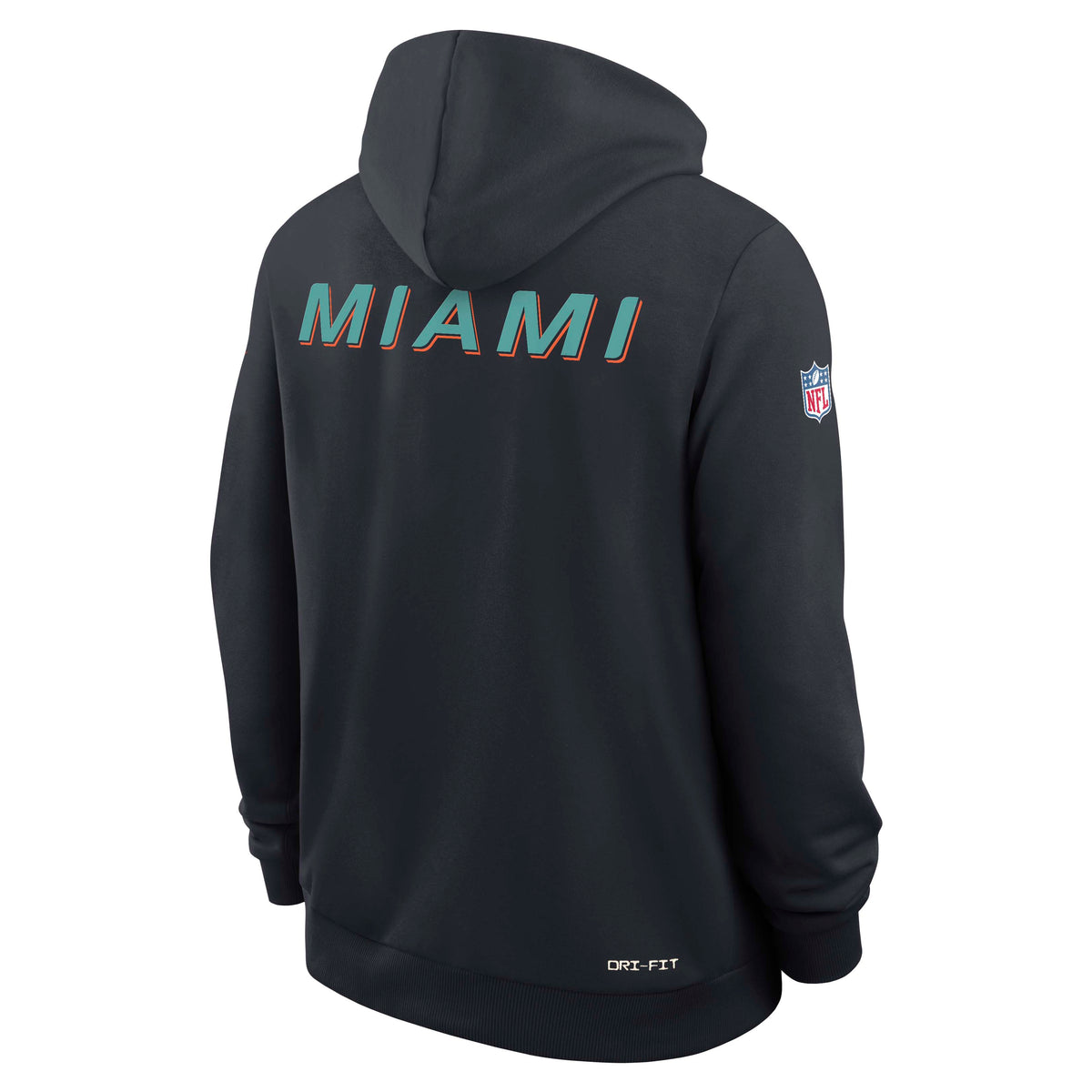 NFL Miami Dolphins Nike Rivalry Sideline Pullover Hoodie- Black