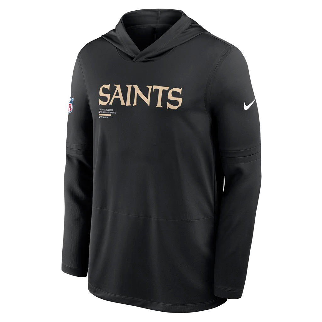 NFL New Orleans Saints Nike 2025 Sideline Lightweight Hoodie - Black