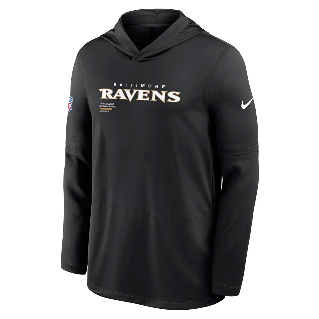 NFL Baltimore Ravens Nike 2025 Sideline Lightweight Hoodie - Black