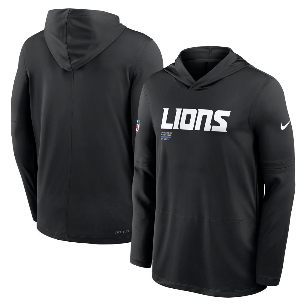 NFL Detroit Lions Nike 2025 Sideline Lightweight Hoodie - Black