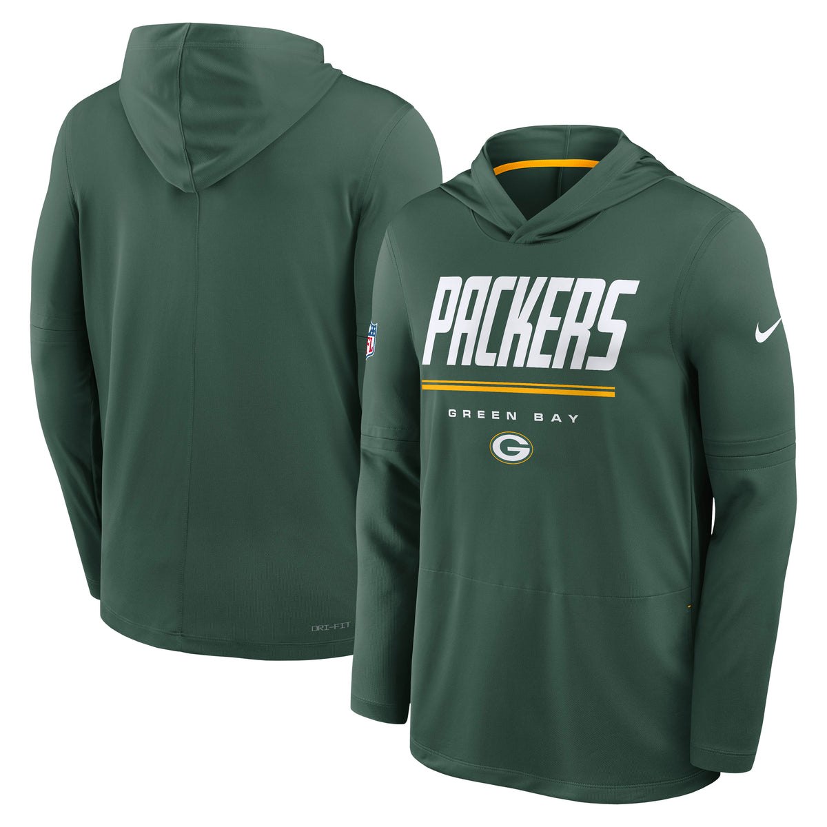 NFL Green Bay Packers Nike 2026 Sideline Lightweight Hoodie- Green