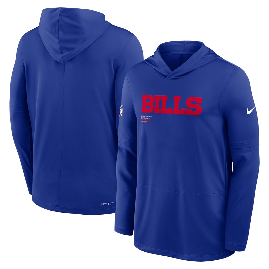 NFL Buffalo Bills Nike 2025 Sideline Lightweight Hoodie - Blue