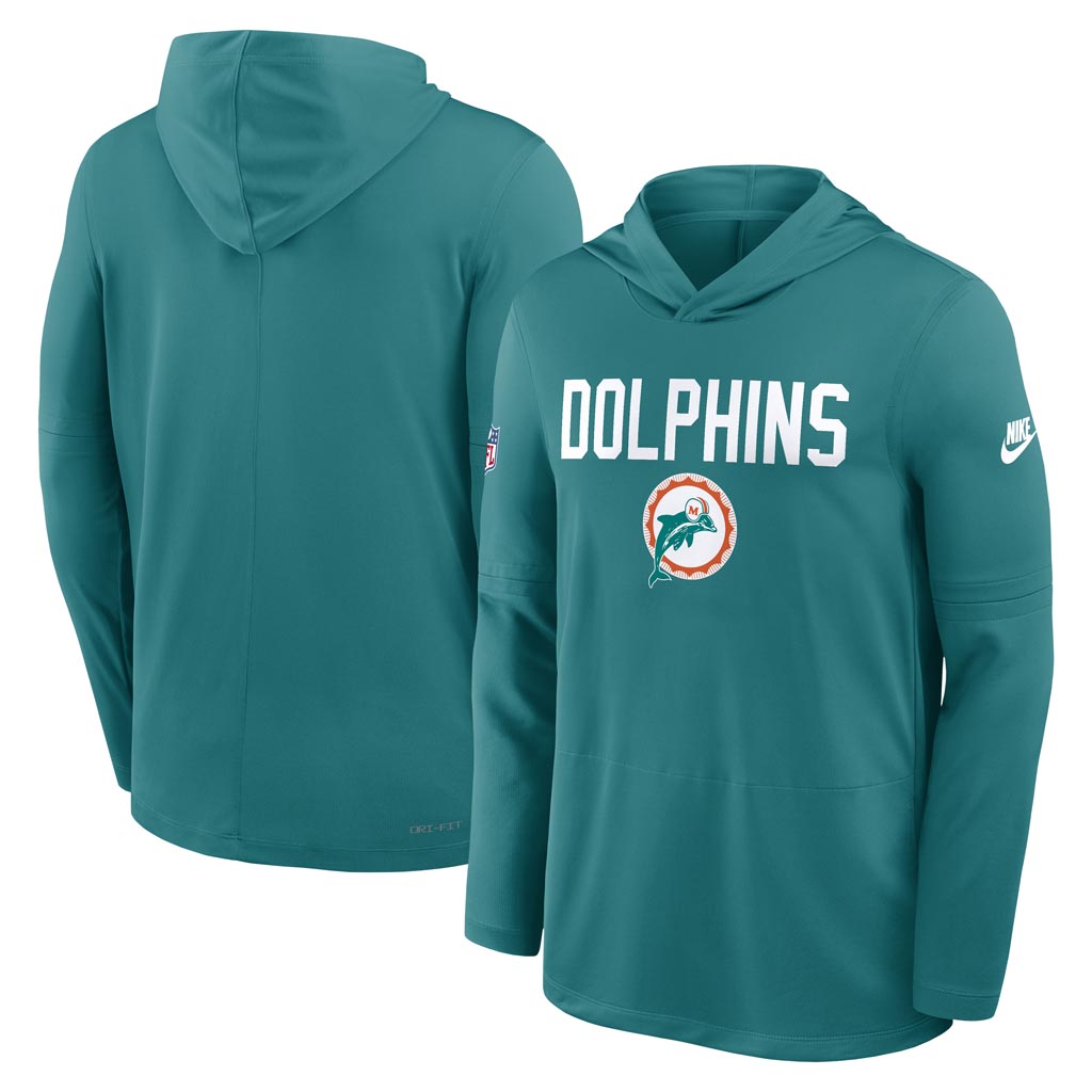 NFL Miami Dolphins Nike 2025 Sideline Lightweight Hoodie - Teal