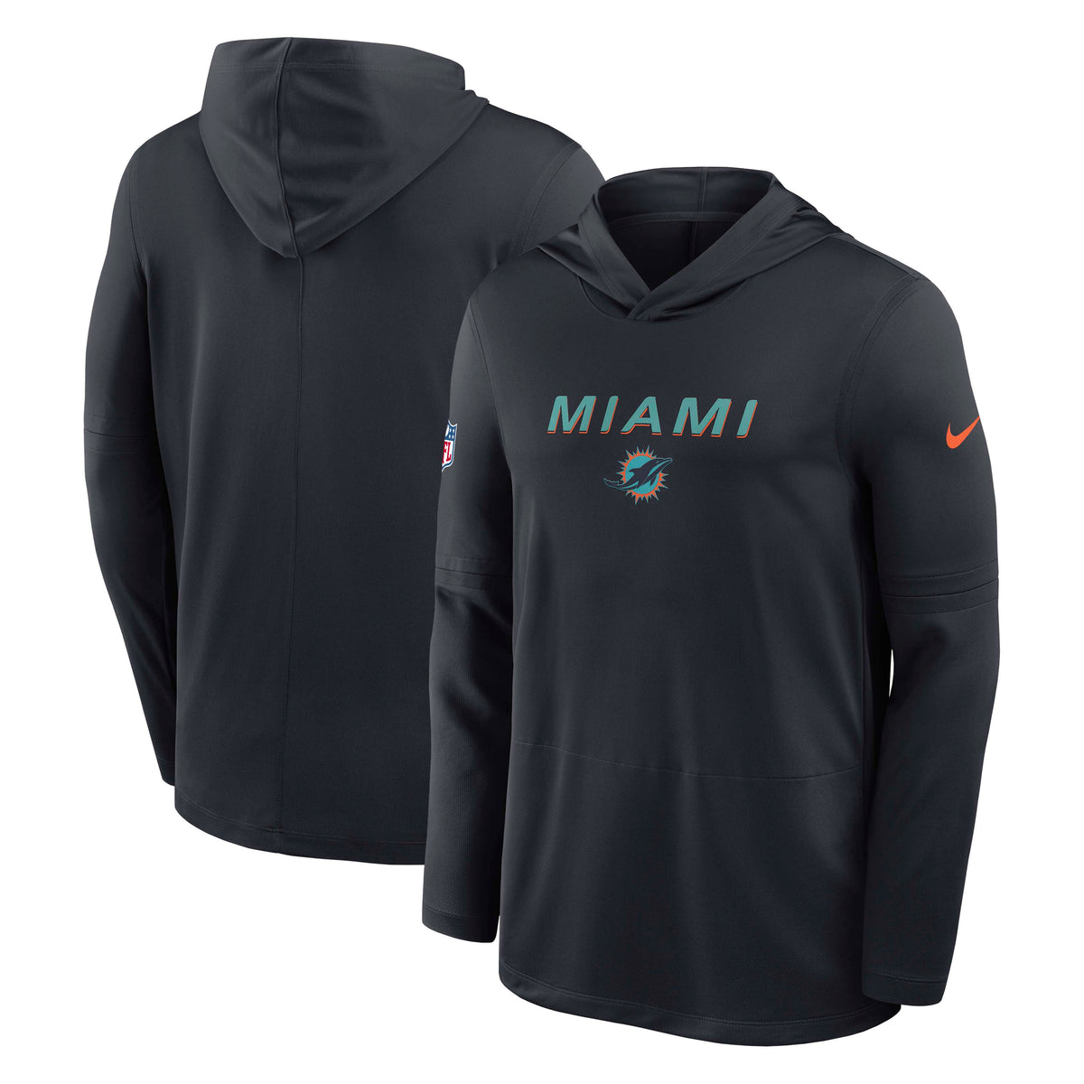 NFL Miami Dolphins Nike Rivalry Lightweight Hoodie- Black
